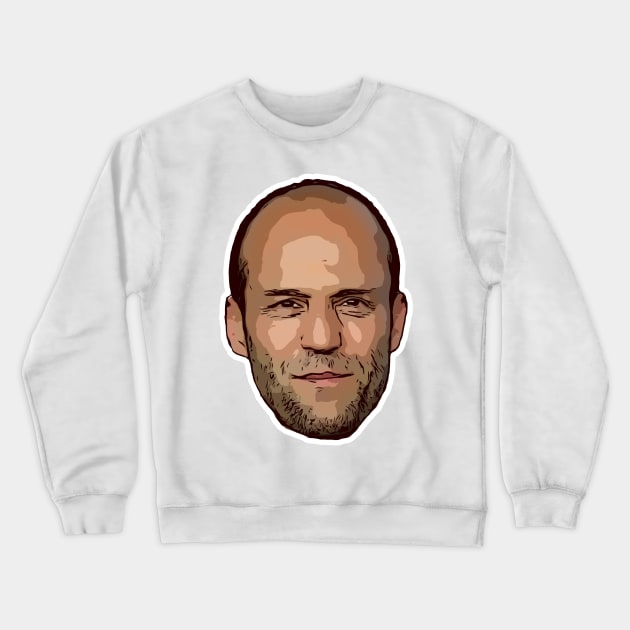 Jason Statham Vector Art Crewneck Sweatshirt by Playful Creatives